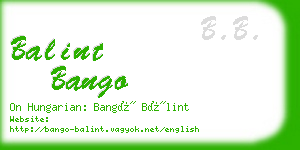 balint bango business card